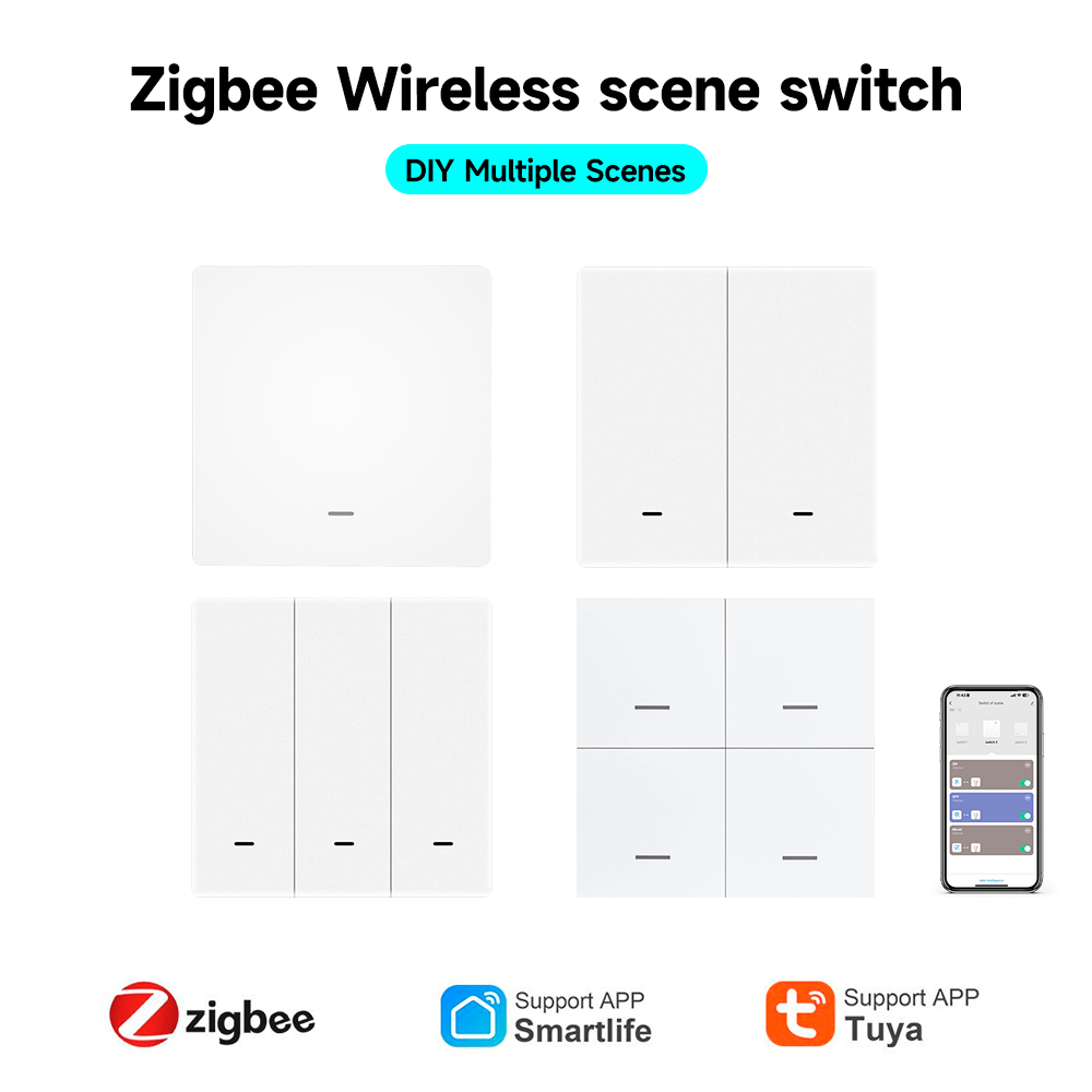 Sonoff Basic - Tuya ZigBee 3.0 สมาร์ทฉากสวิทช์ไร้สายฟรีสติกเกอร์ฉากผนังสวิทช์ปุ่มแบตเตอรี่เครื่องส่งสัญญาณ Alexa