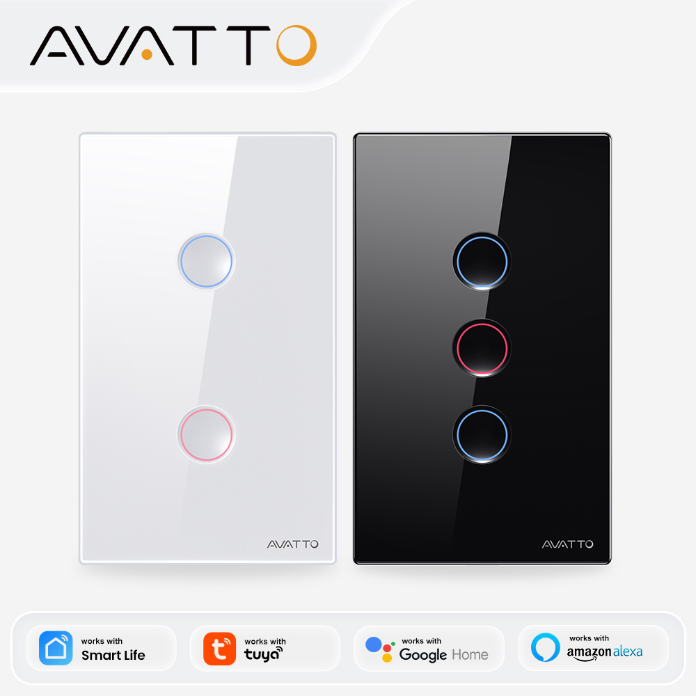 Smart Relay Tuya - AVATTO 1/2/3/4 Gang ZigBee สวิตช์ไฟอัจฉริยะไร้สายแบบติดผนัง สวิตช์แบบสัมผัส