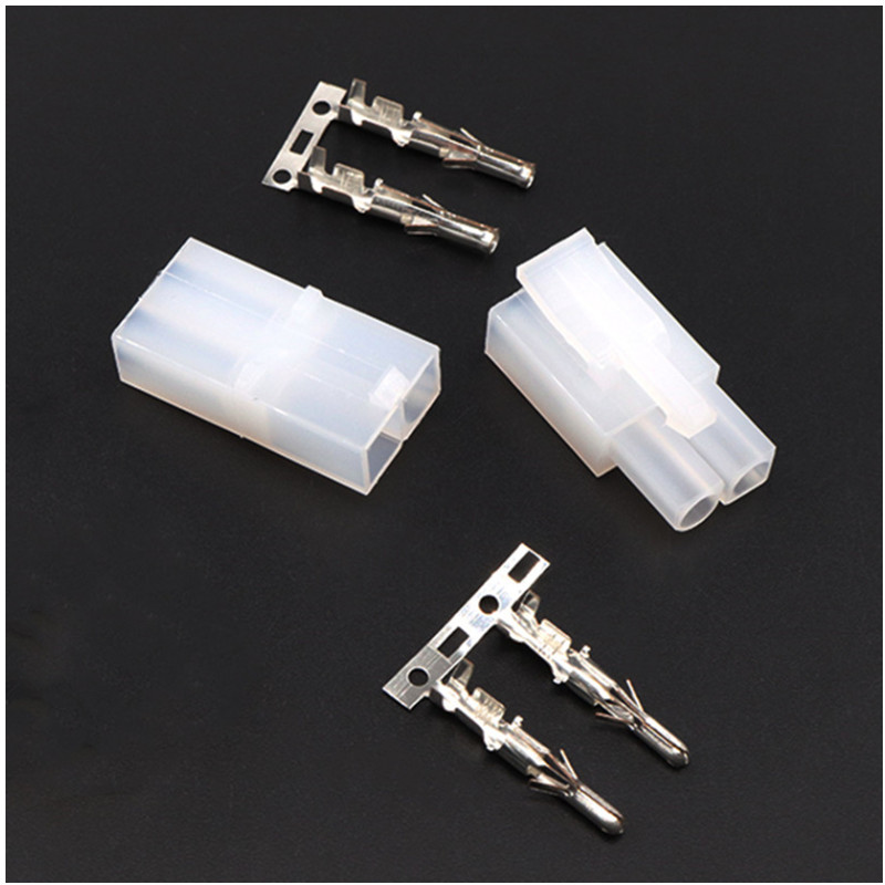 Shelly Plug - Tamiya ขั้วต่อปลอกยางสำหรับผู้ชายตัวเมีย6.2มม. L6.2-2P 10ชุดขั้วต่อหางปลาโมเดลเครื่องบินปลั๊กเสียบก้นของเล่น