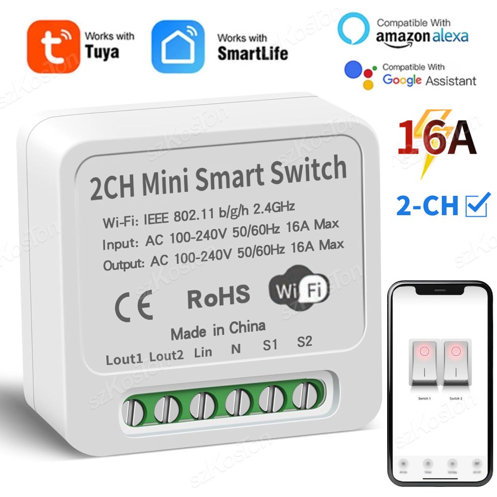 16A Tuya WiFi สมาร์ทโมดูลสวิทช - Smart Relay Tuya บทวิจารณ์และราคา